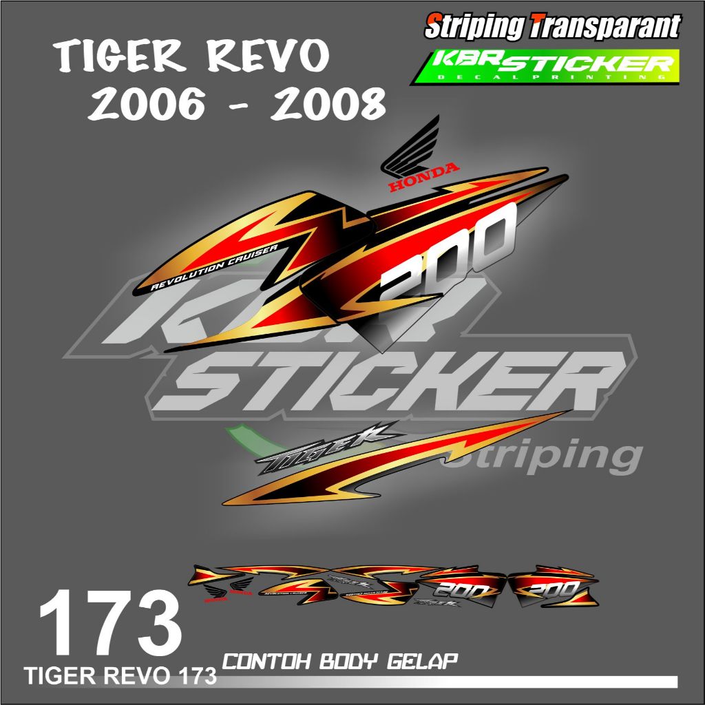 Tiger REVO 20062008 HONDA TIGER REVO Motorcycle STRIPING Sticker