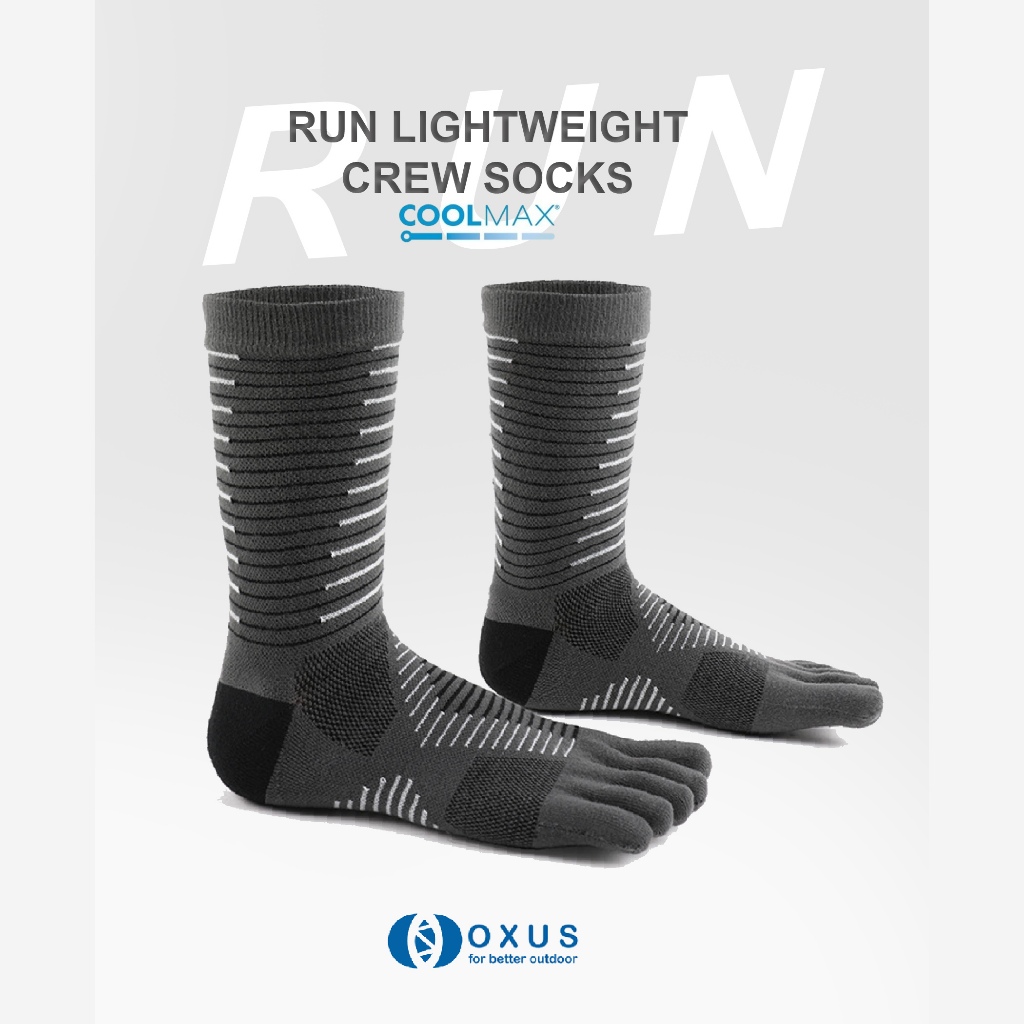 Five Finger Coolmax Run Lightweight Crew Socks Running Toe Socks Ultralight Running Toe Socks
