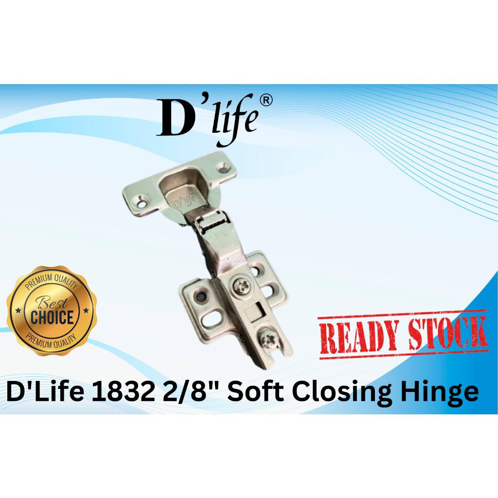 D'Life G1832 2/8" Hydraulic Soft Closing Kitchen Door Hinges