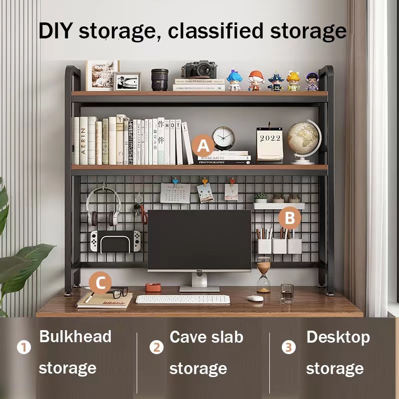 Desktop shelf Bookcase organizer Bookcase computer desk shelf 2 shelves