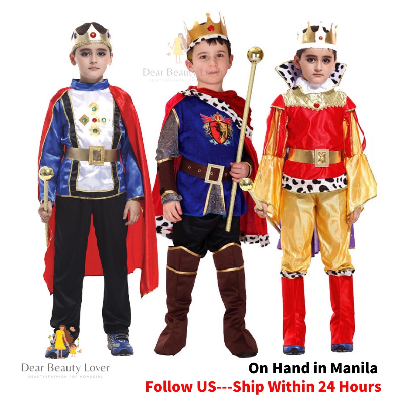 Child King Costume United Nation Rome Prince Costume Red Cloaks Cosplay