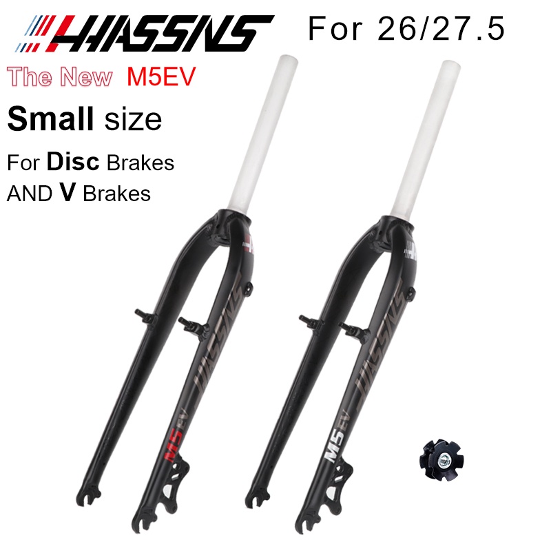 HASSNS MTB Alloy Fork Mountain Bike Rigid Fork Compatible Disc Brake