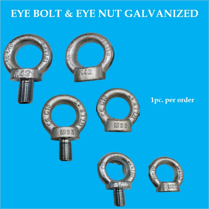 Toyu Galvanized Eye Bolt & Eye Nut 30mm,36mm,42mm 1pc. per order Shopee Philippines