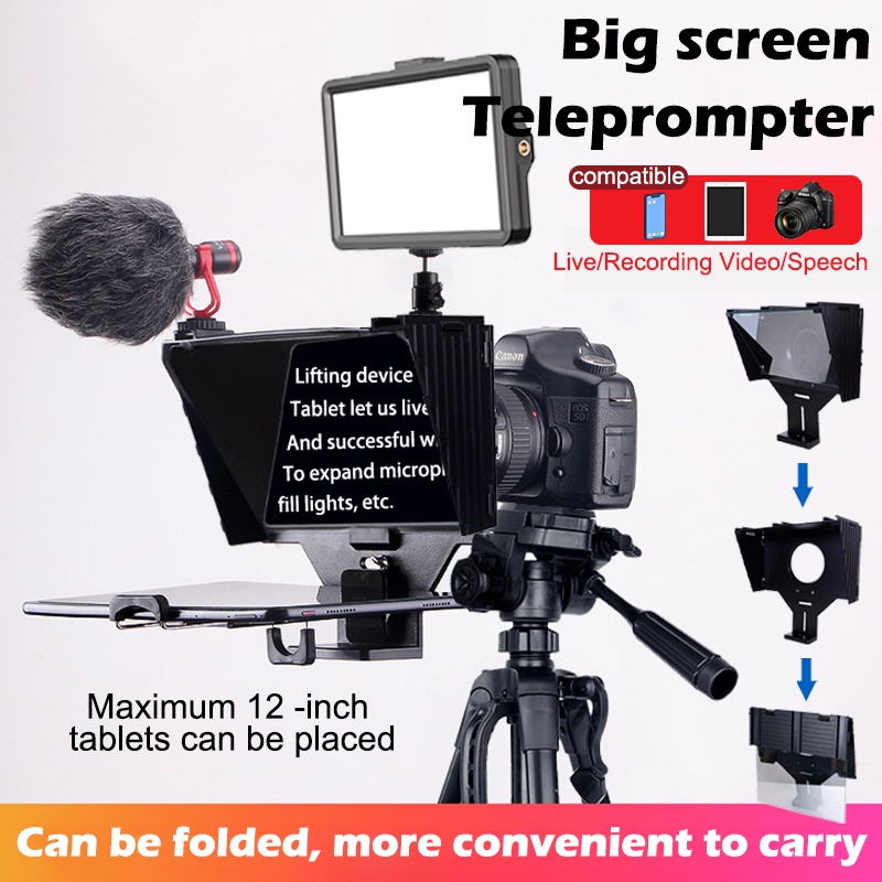 Prompter for Studio Live fits Mobile Tablet Clip Camera Portable with
