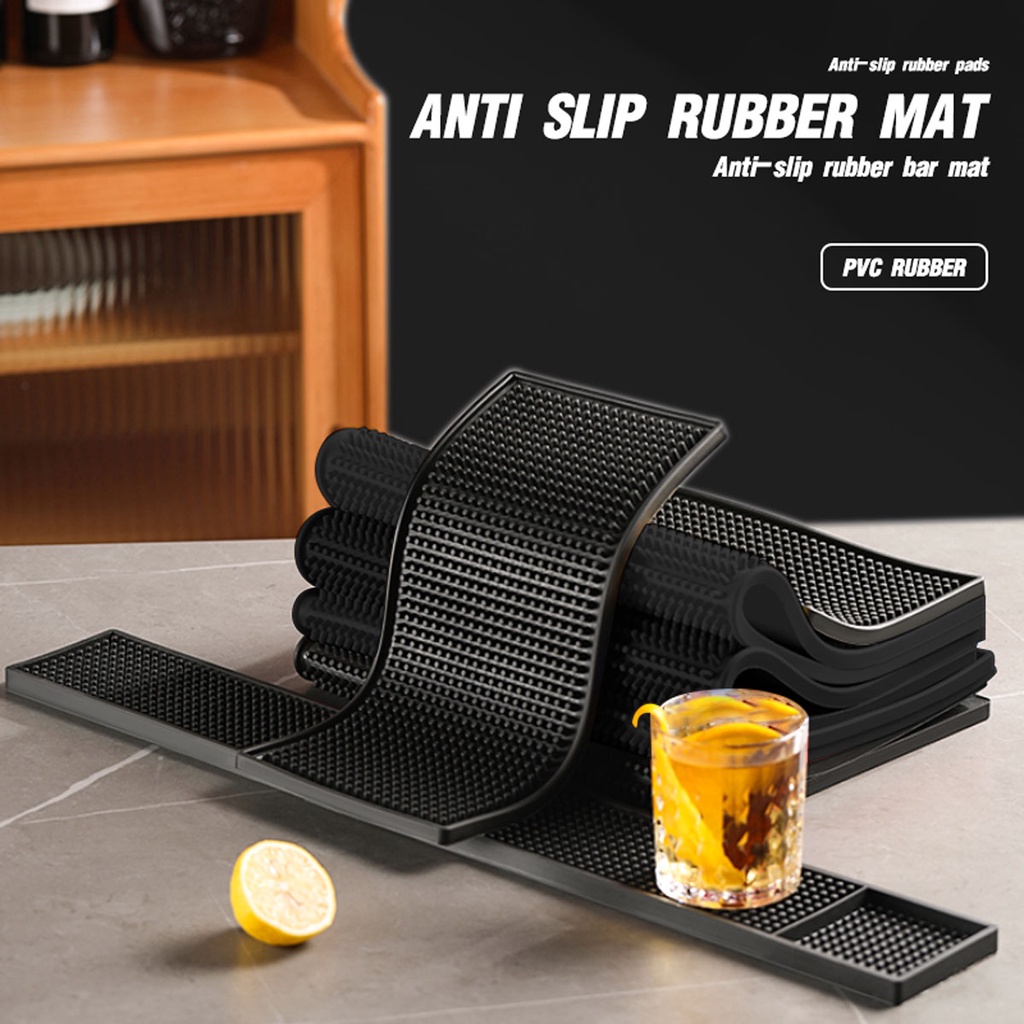 Black Bar Mat Antislip Rubber Mats Thickened PVC Rubber Shock
