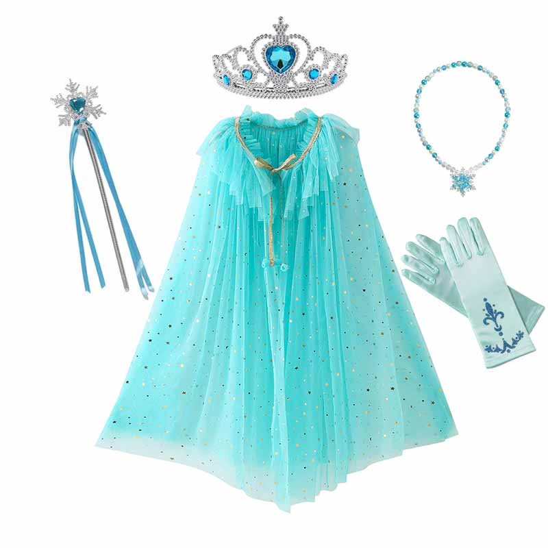 LMBB Elsa Dress up Princess Accessories Aurora Cape Crown Magic Wand