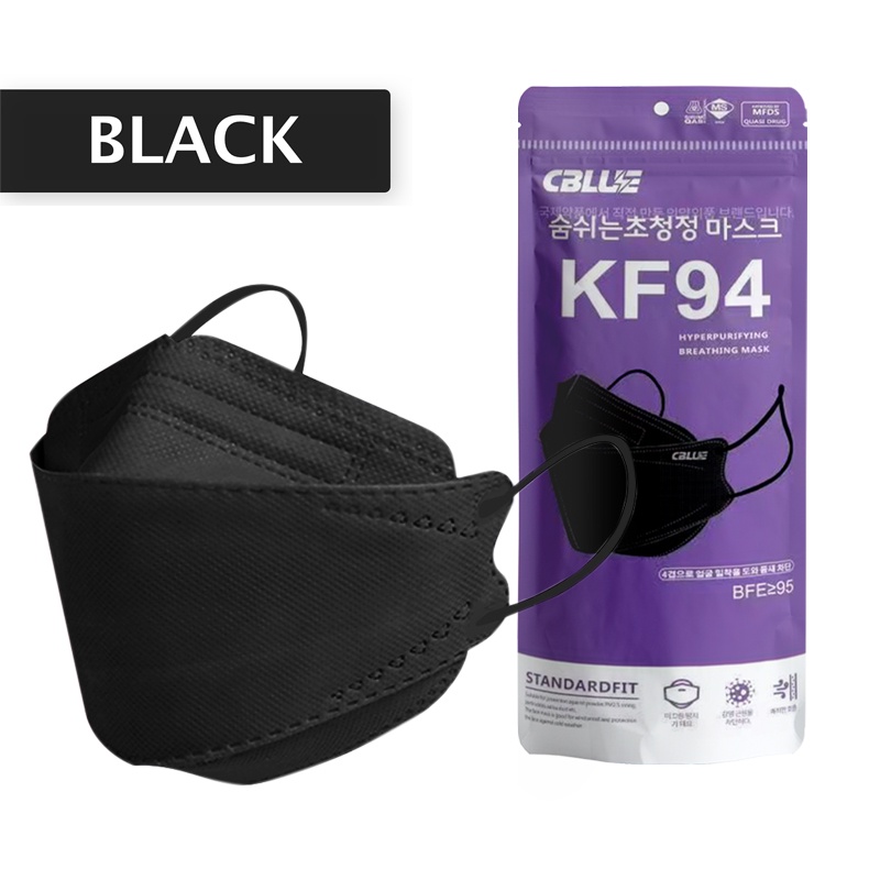 10Pcs 4 Ply KF94 Korean Version Face Mask Washable Pm2.5 Reusable