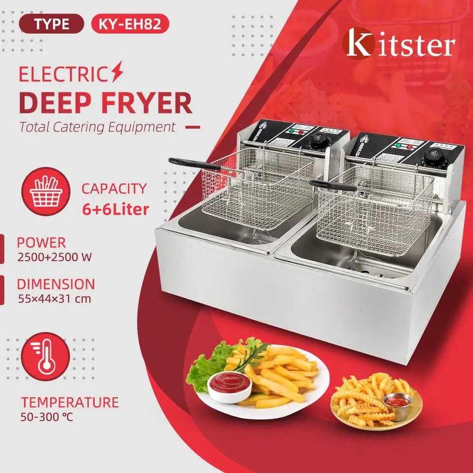 Deep Fryers With Timing Electric Stainless Steel Deep Oil Fryer (6Liter/12Liter） Shopee