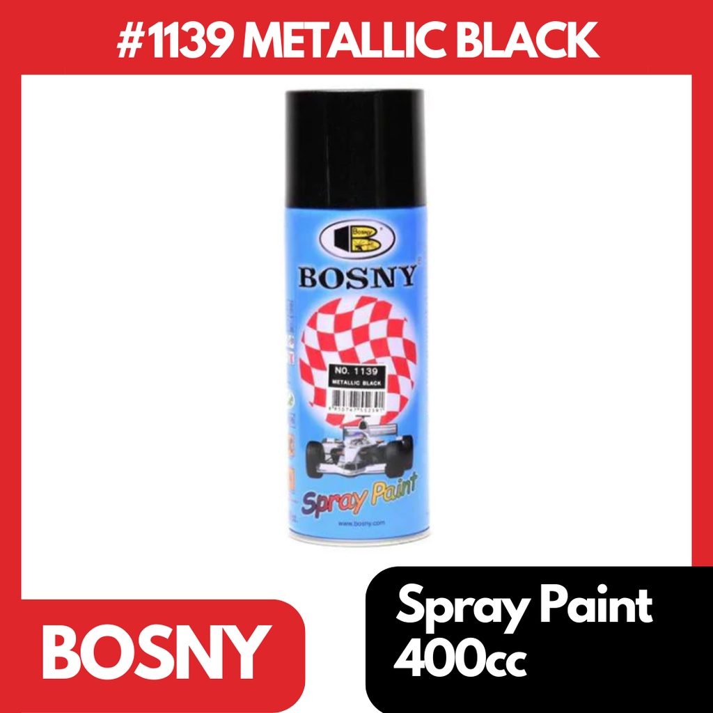 Bosny 1139 Metallic Black Original Acrylic Spray Paint 400cc Shopee