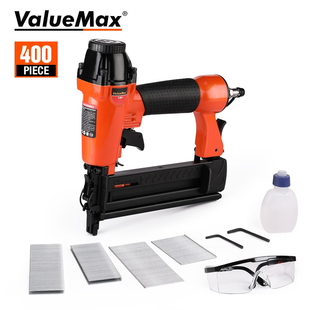 ValueMax 2 in1 100 PSI Air Nail Gun Brad Nailer Pneumatic Gun Wood
