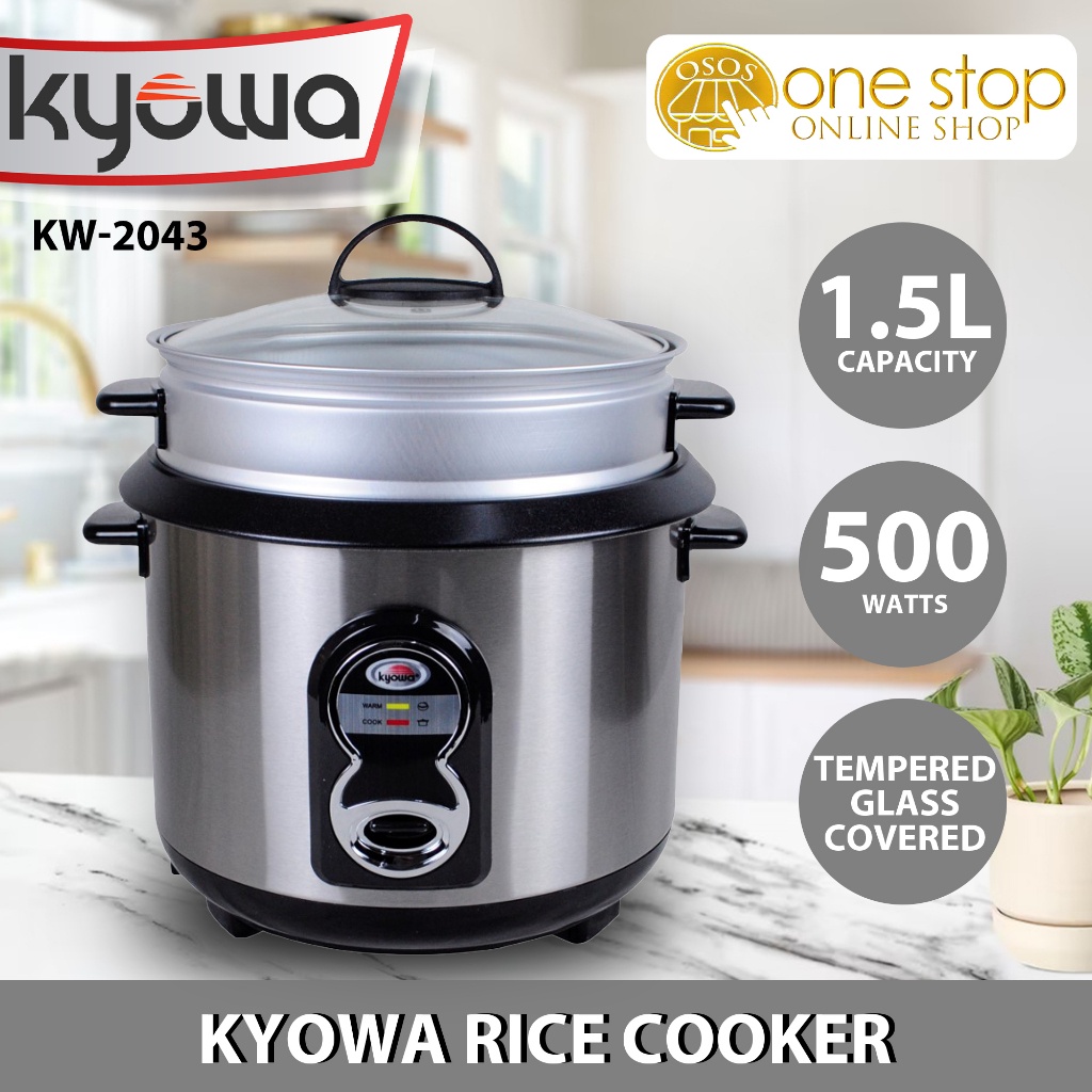KYOWA Rice Cooker w/ Steamer and Soft Touch Switch 1.5L KW2043 •OSOS
