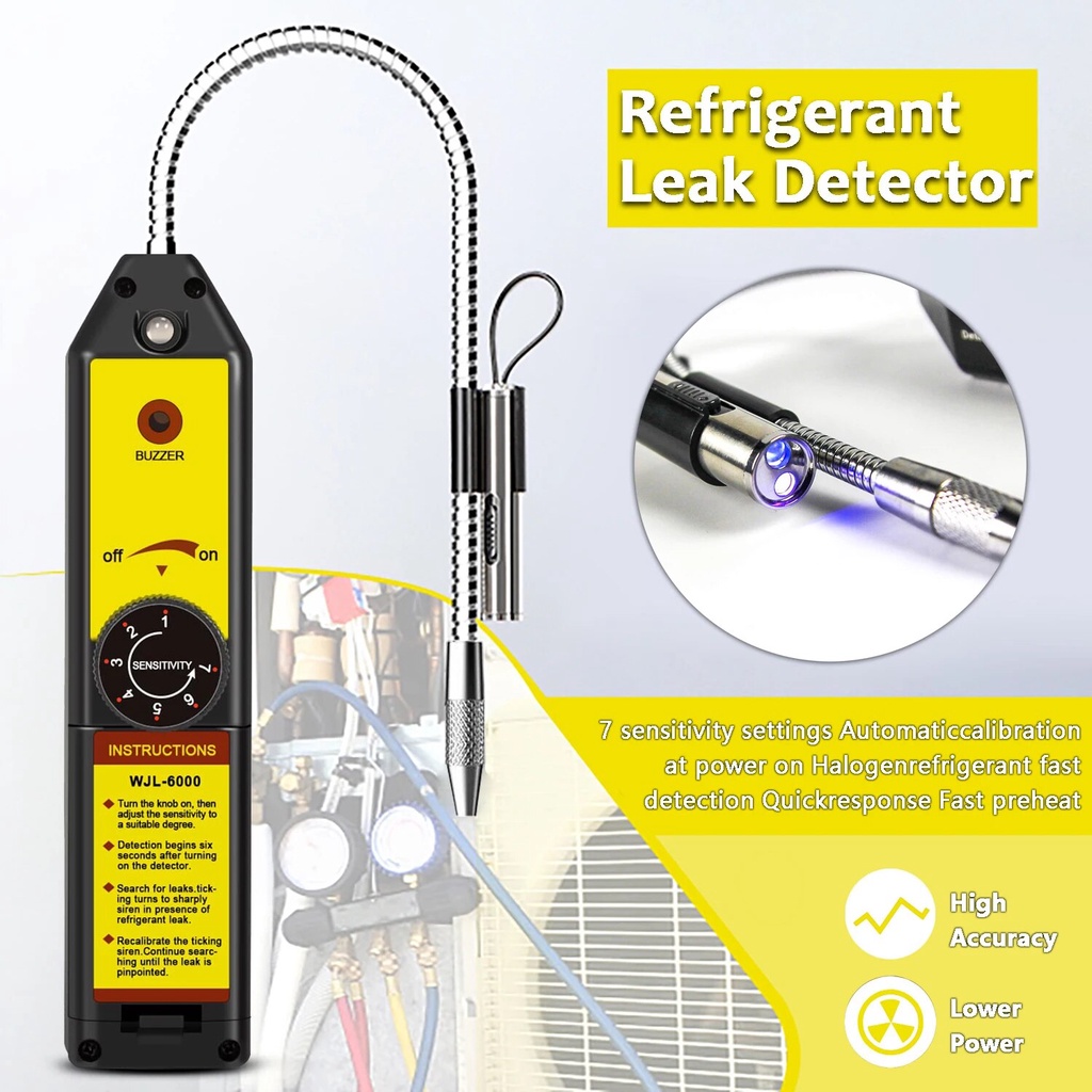 ☂Freon Leak Detector Refrigerant Halogen Leak Detector Portable R134a