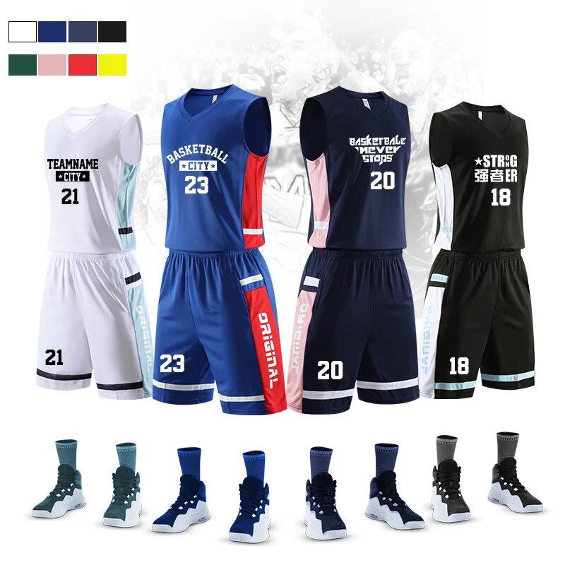 ☞Men Basketball Jersey Child College Tracksuits Adult Breathable Outdoor Sports Uniform Custom A