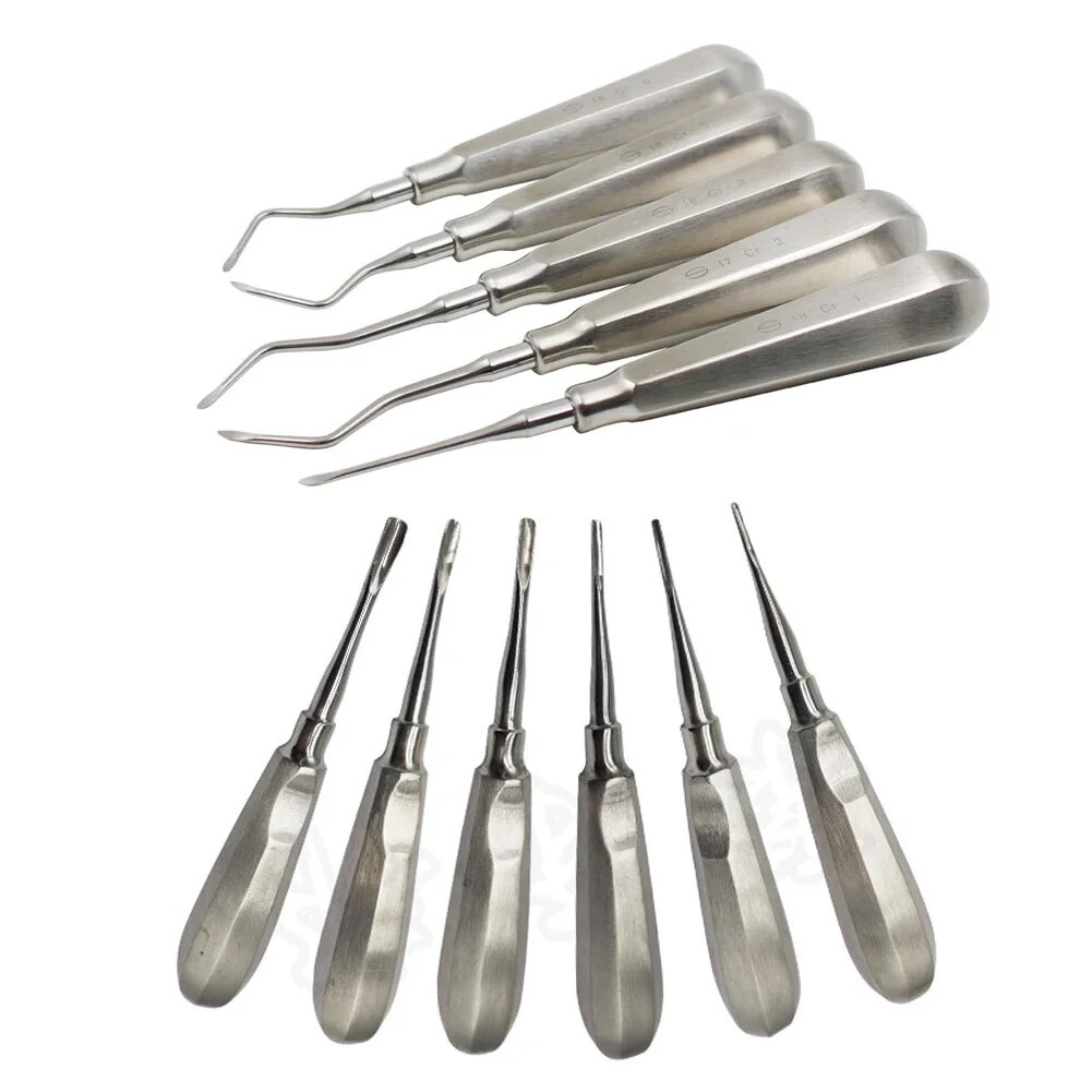 All Types Dental Lab Root Lift Elevator Set Tooth Extraction Forcep