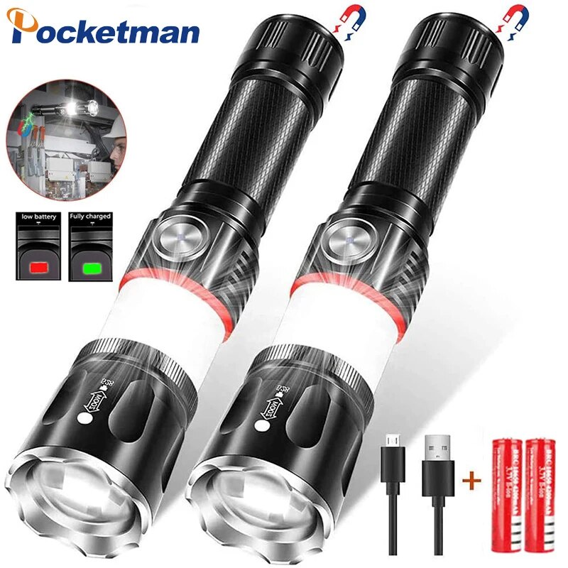 401 USB Charging Highend LED Flashlight Surrounding COB lamp + Tail