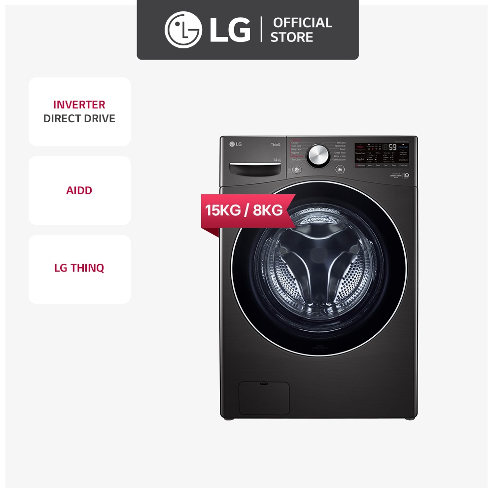 LG Washing Machine Direct Drive Front Load Washer 15 kg Wash 8kg Dryer