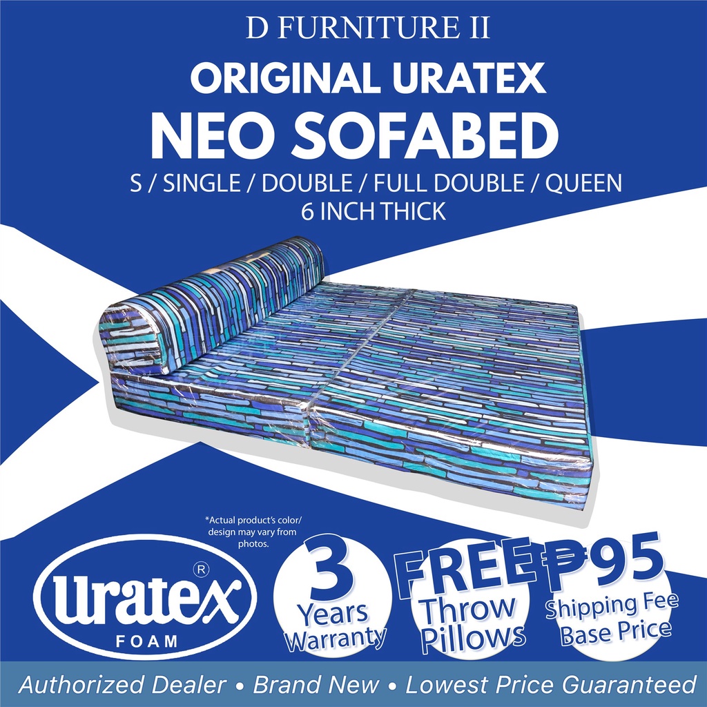URATEX NEO SOFABED with Pillow and 100 Uratex Foam ( Single / Double
