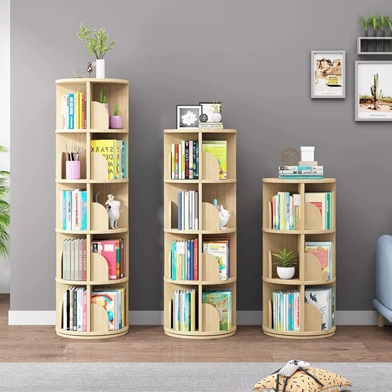 15z Rotating Corner Bookcase Storage Organizers Partitions Small Magazine Bookshelf Library Wo
