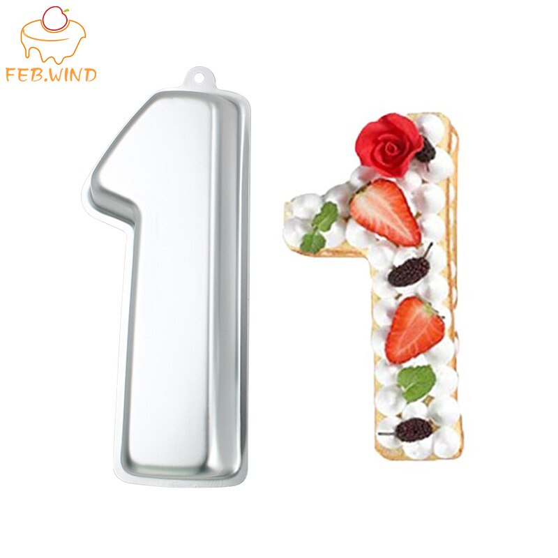ohd Aluminum Large Number Cake Pans 0/1/2/3/4/5/6/7/8/9 Number Moulds
