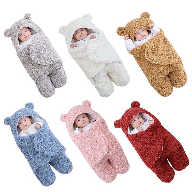 1Pc Baby Sleeping Bag Winter Warm Baby Wrap Blankets Plush Thicken