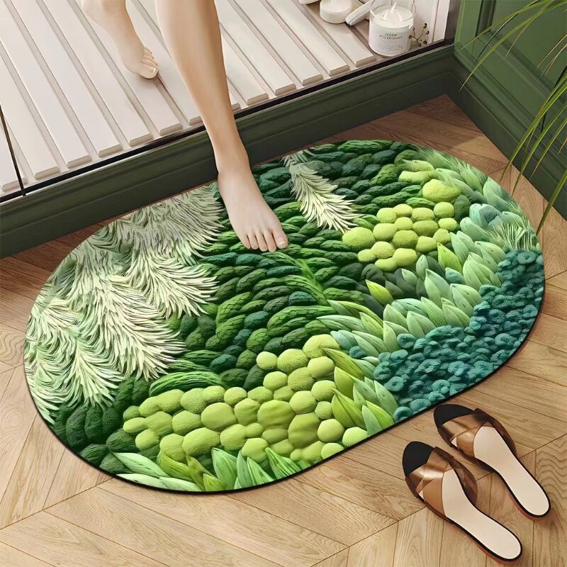 Creative 3D Threedimensional Green Plant Bathroom Bathroom Water