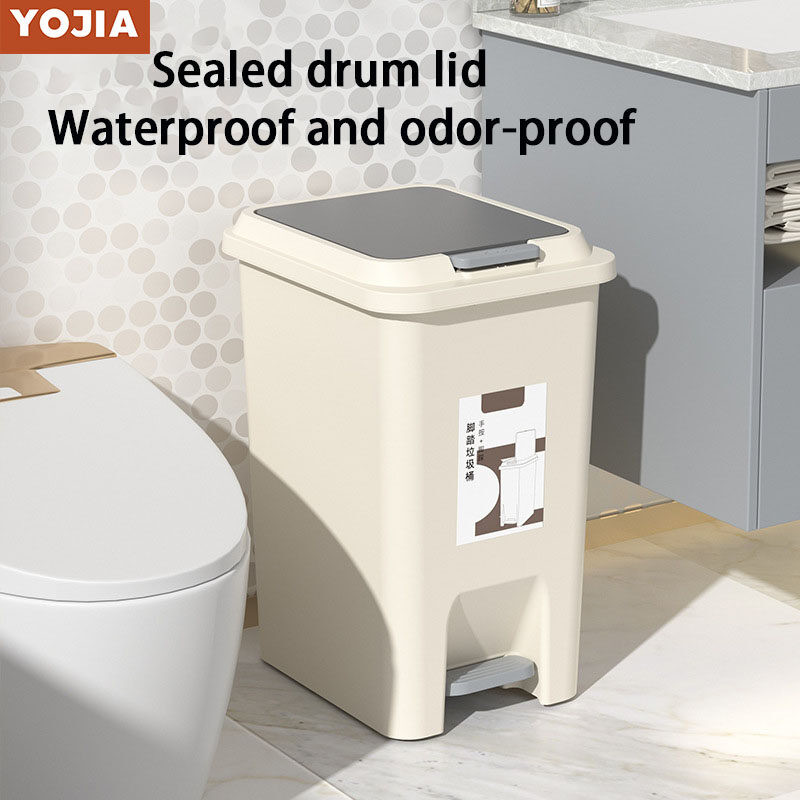 Foot + hand press garbage can, double open garbage can with cover