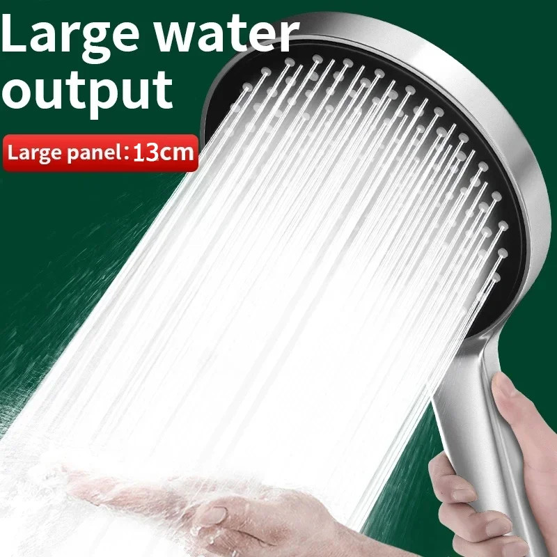 13CM Big Panel High Pressure Shower Head 3 Modes Massage Supercharge