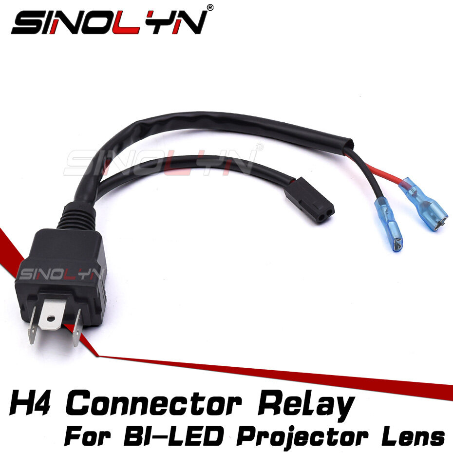 H4 Socket Connector Relay Harness Wire Adapter For Bi LED Projector