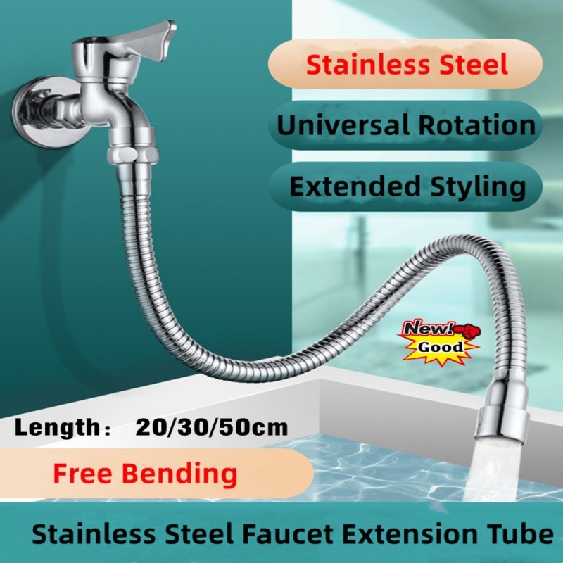New Stainless Steel 20/30/50CM Universal Faucet Extender 360° Rotating