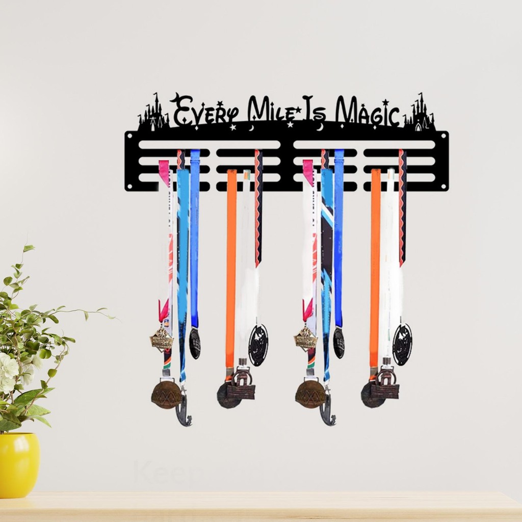 Medal Hanger Metal Wall Mounted Shelf Display Hanger Rack for Sports