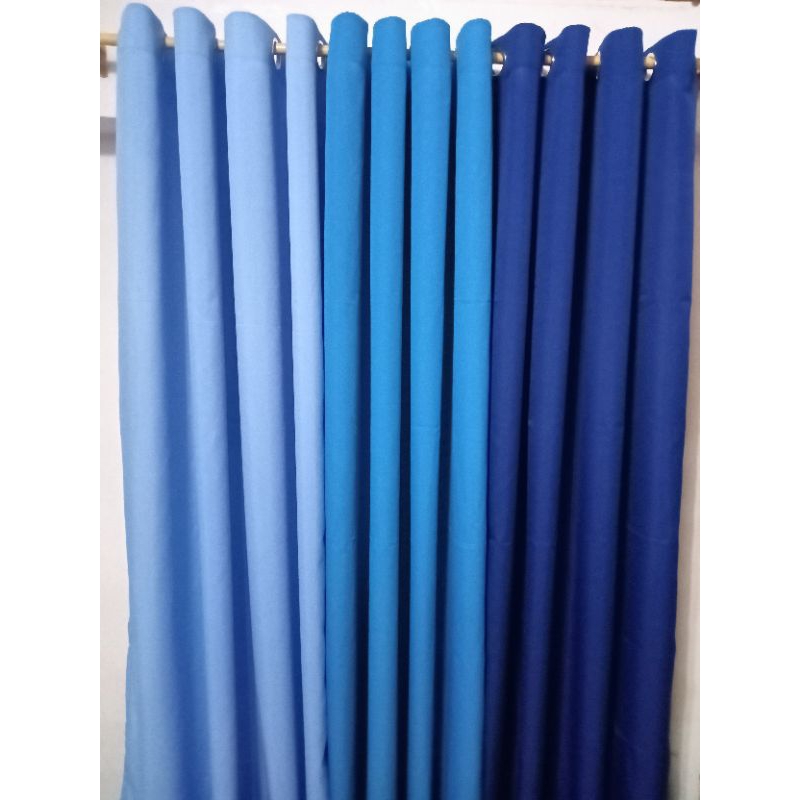 blue ring curtain Plain 6ft10ft Shopee Philippines