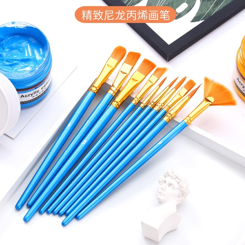 Premium Watercolor Acrylic Painting Brush 10PCS Artist Brush Set