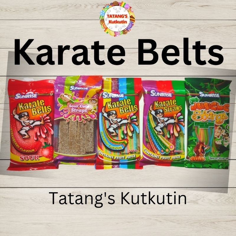 Sunrise Karate Belt (Gummy Candy) Jungle String Straws Sour Cola