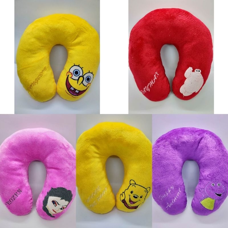 Character Neck Pillow Travel Pillow Spongebob Pooh Baymax Elsa Frozen Barney Shopee Philippines