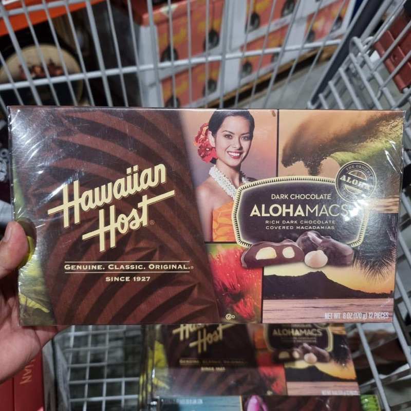 AlohaMacs Chocolate 6oz Box, Macadamia Nuts Hawaiian Host, Chocolate