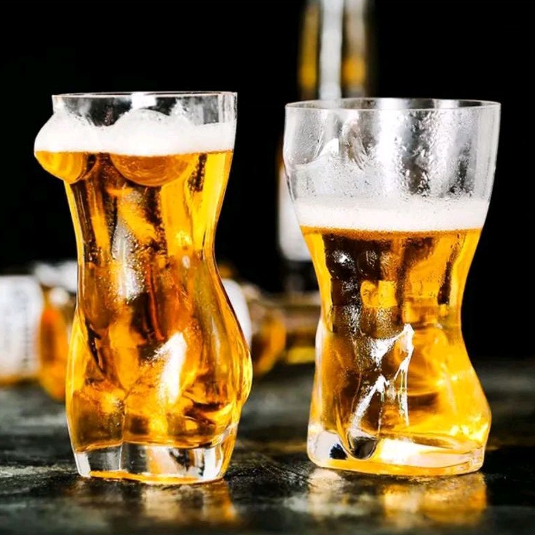 {ARrtchoice} Body Shape Glass Wine, Elegant Human Body Shape Beer Glass