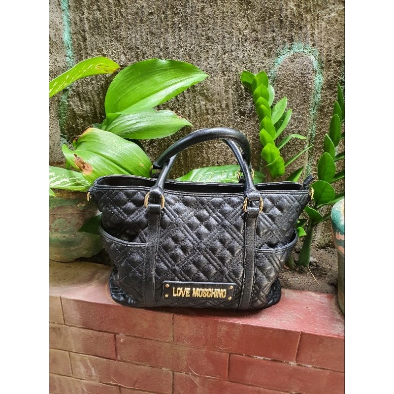 PREOWNED Original LOVE MOSCHINO Black Bag Shopee Philippines