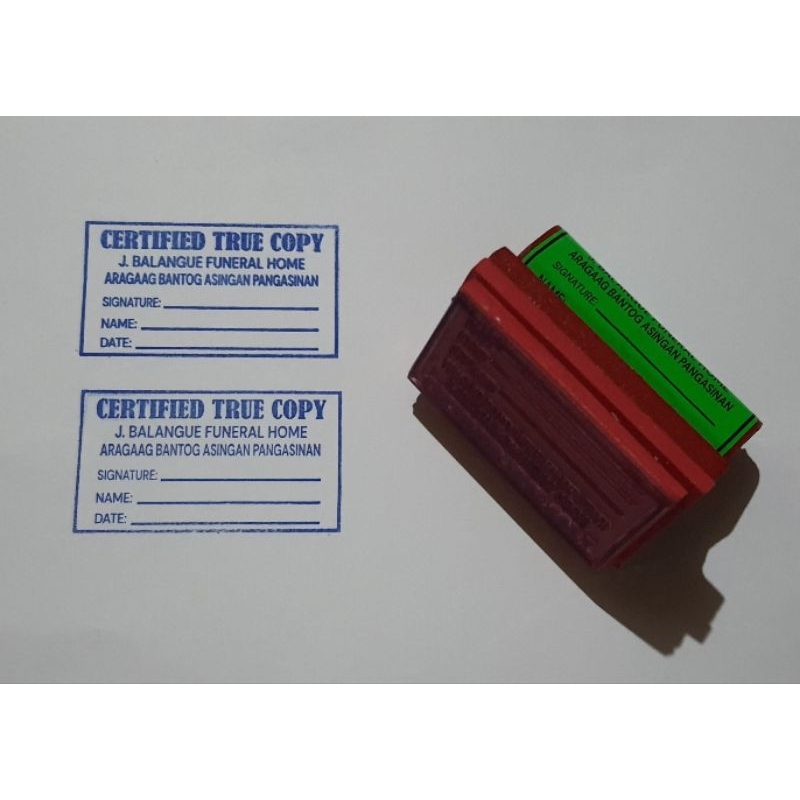 Rubber Stamp Machine Made Wooden Handle 'CERTIFIED TRUE COPY II