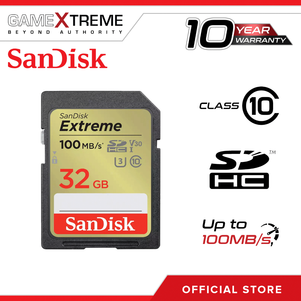 SanDisk Extreme SDSDXVT 32GB SD CARD SDHC UHSI C10,U3,V30,DSLR Camera