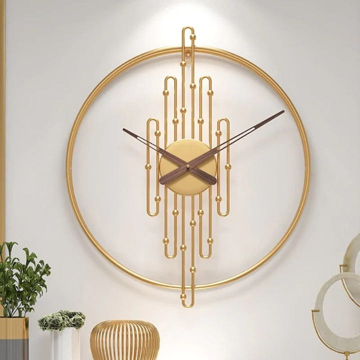 Gold Metal And Wooden Hand Wall Clock Shopee Philippines