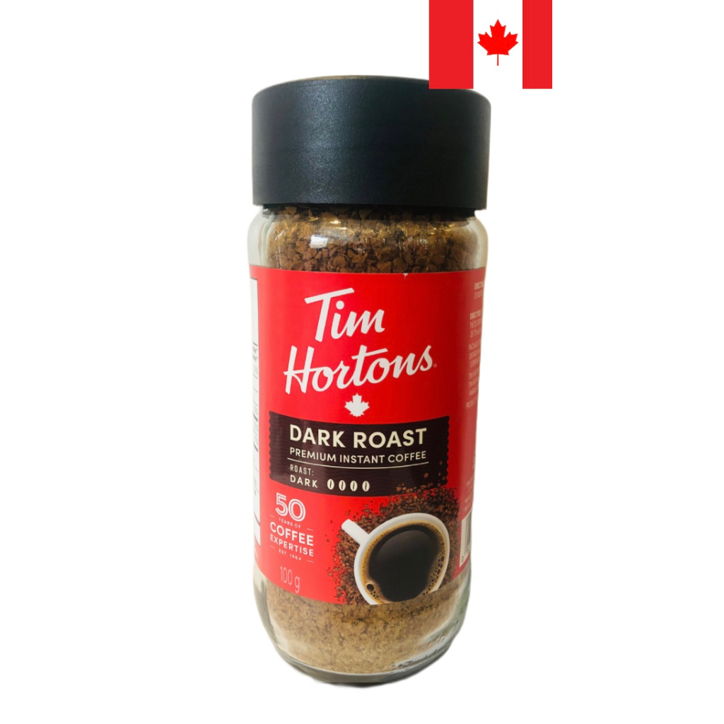 TIM HORTONS Dark Roast Instant Coffee, 100 Colombian 100 grams