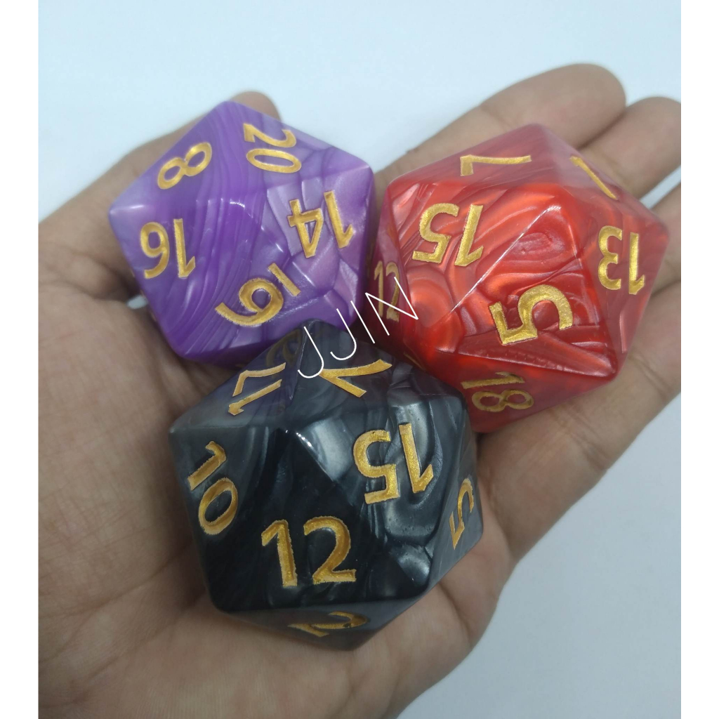 (MEDIUM SIZE DICE) D20 Acrylic Dice DND MTG board game dices Shopee