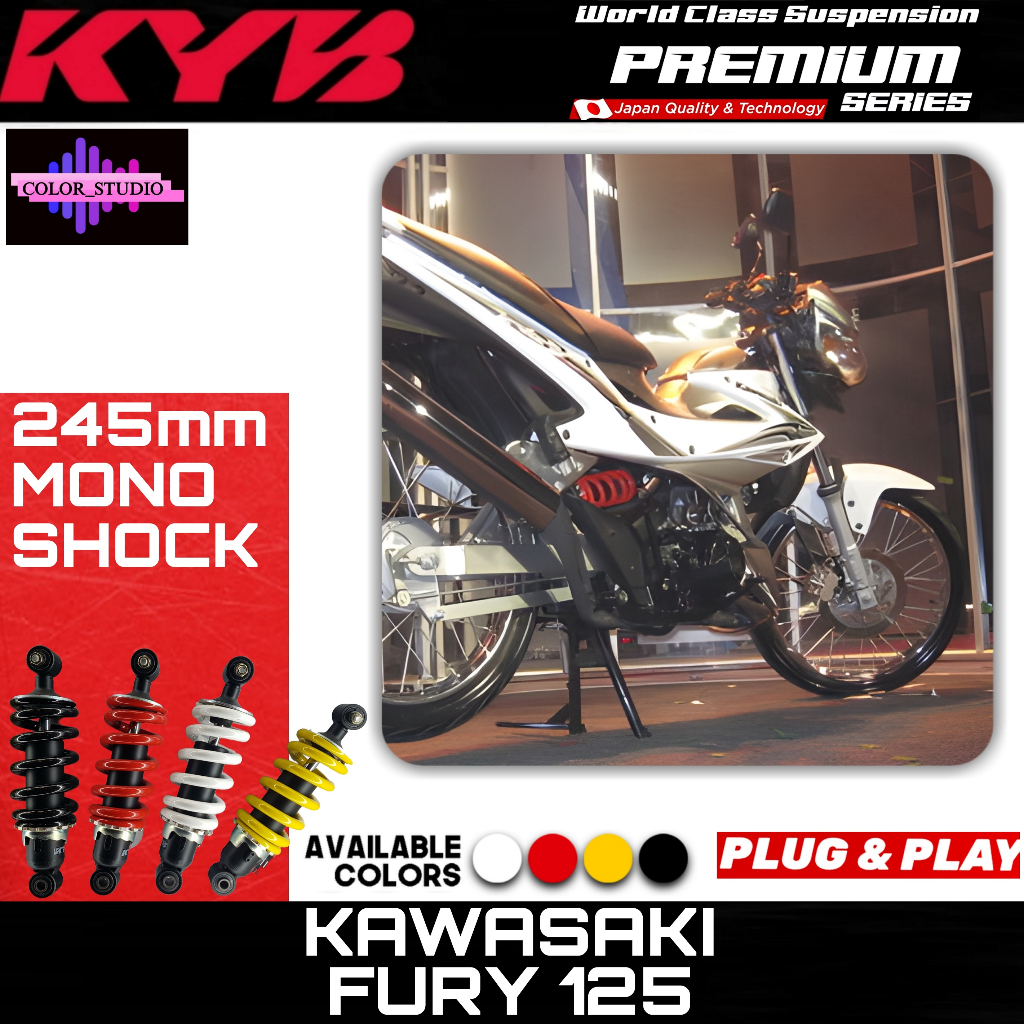 KYB Premium Rear Shock Absorber for KAWASAKI Fury125 Mono Shock 245mm