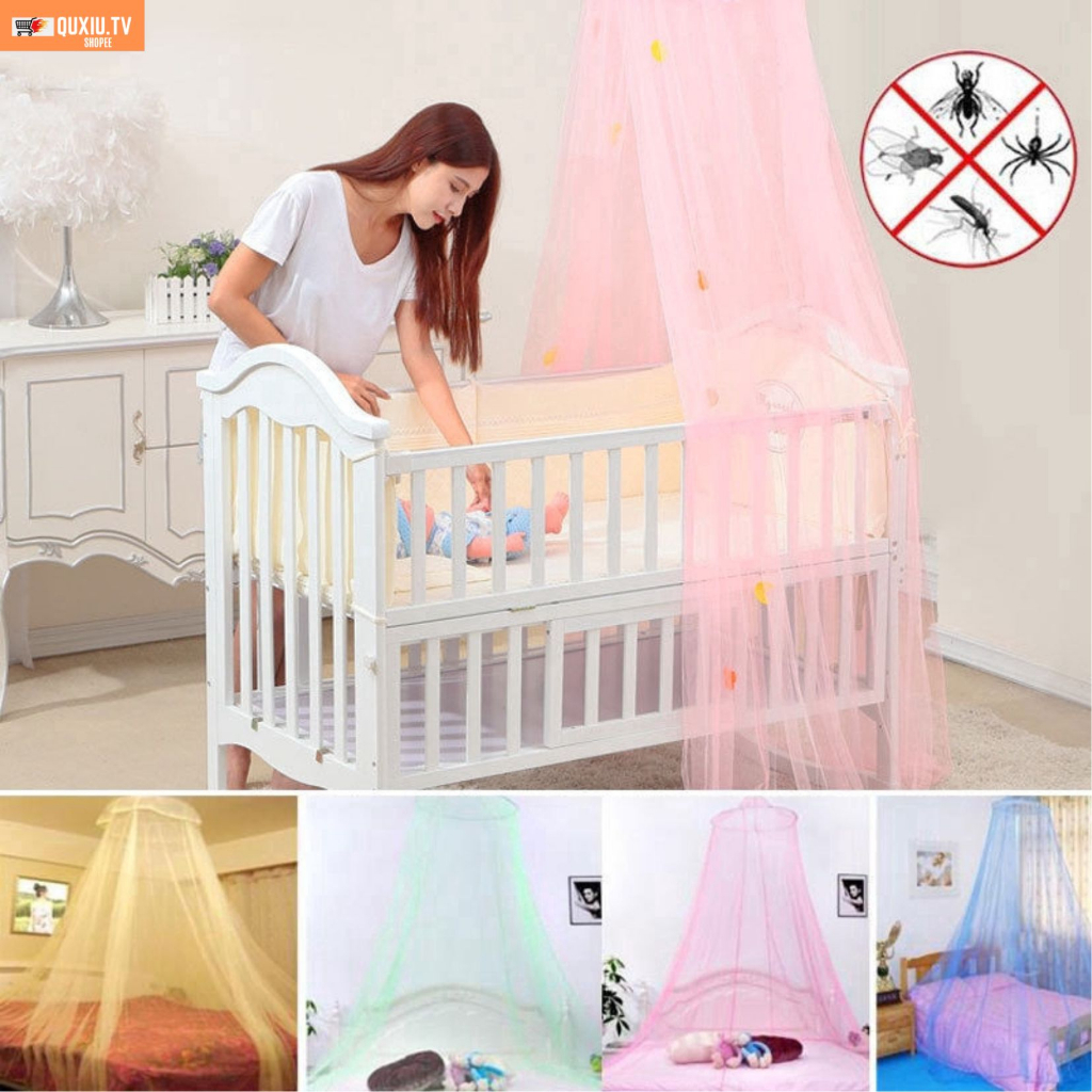 Universal Round Lace Curtain Dome Bed Canopy Netting Princess Anti
