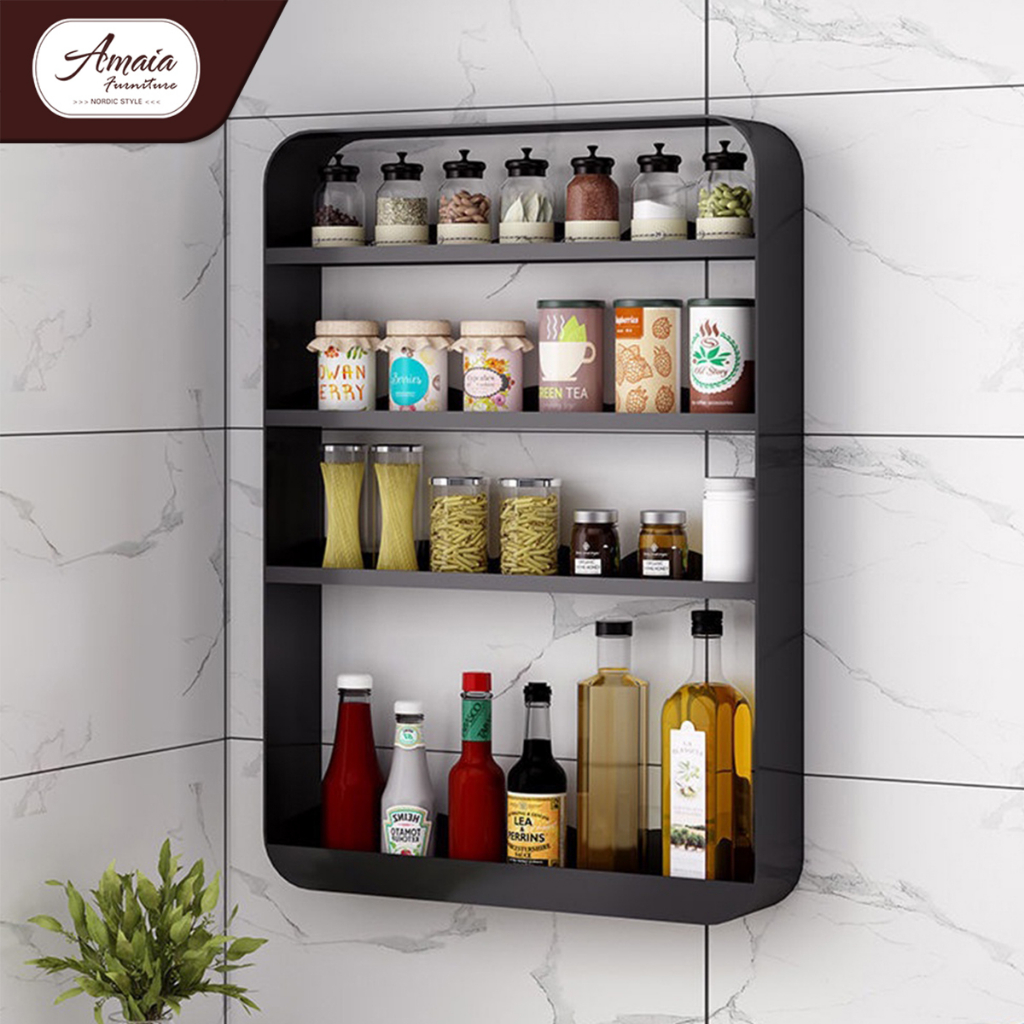 Amaia Furniture Modern Kitchen Organizer Wall Mounted Kitchen Shelves