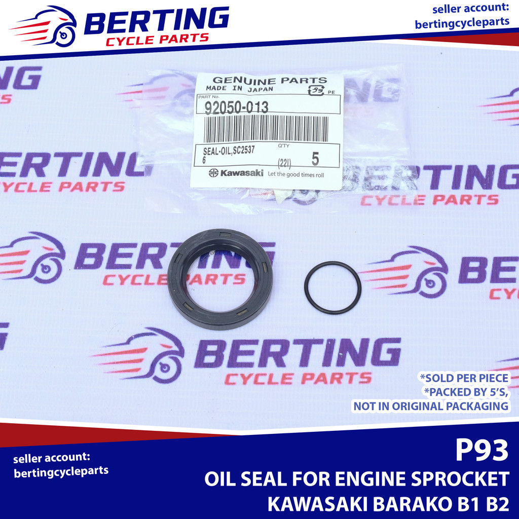OIL SEAL ENGINE SPROCKET SHAFT WITH ORING Kawasaki Barako B1 B2 Genuine
