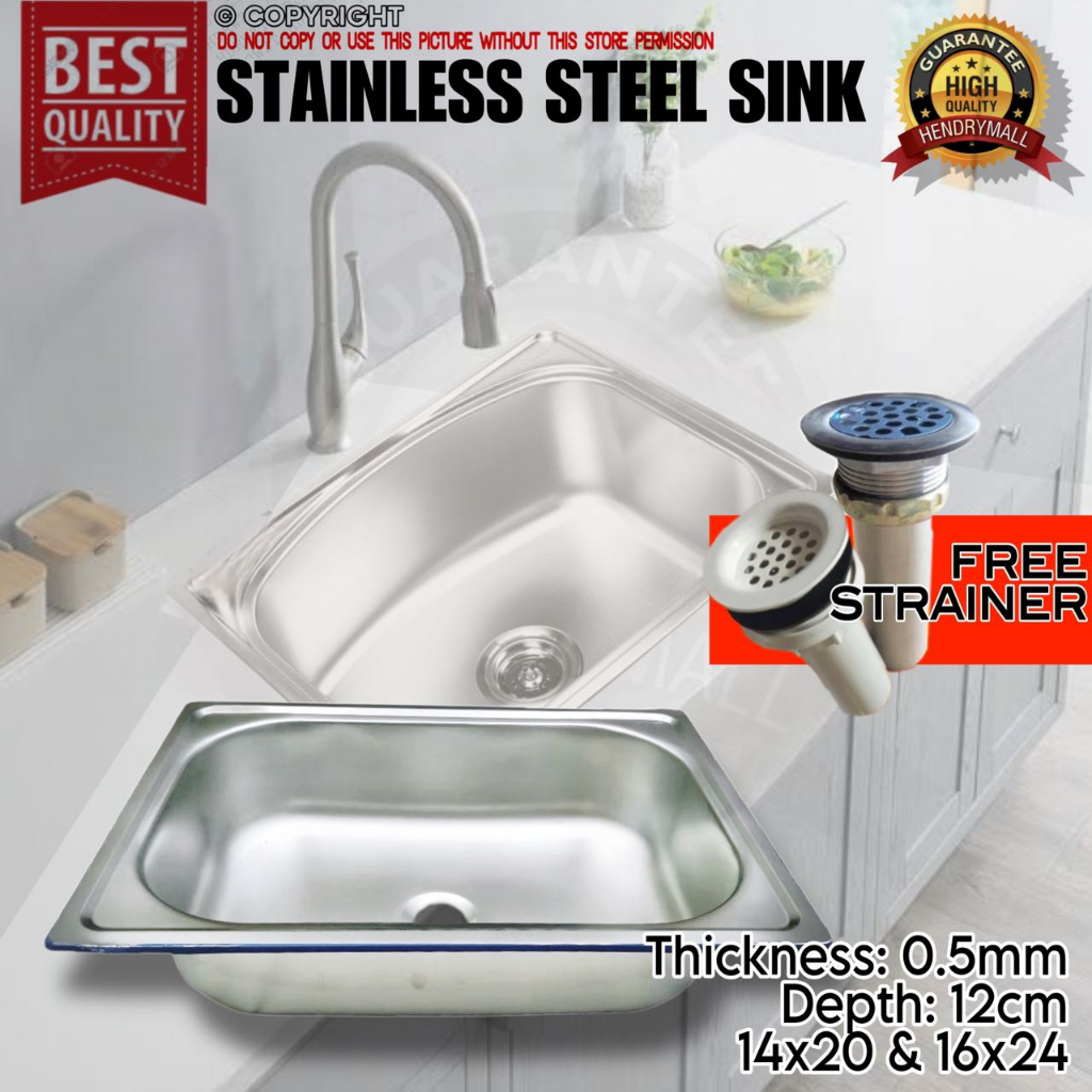 KKK Stainless Steel Ordinary Single Bowl Kitchen Sink With Free