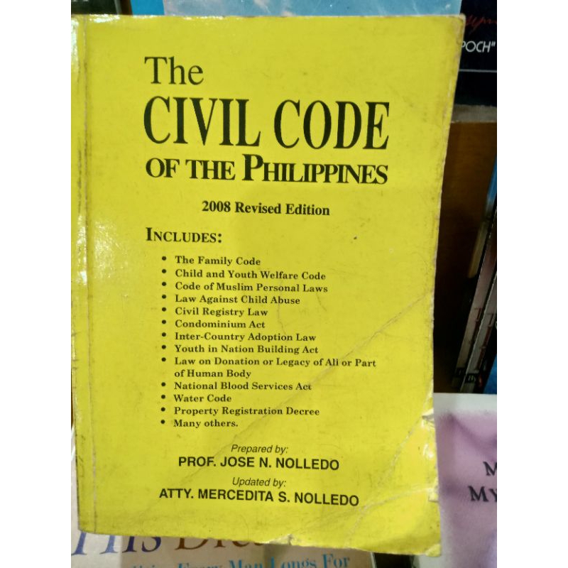 THE CIVIL CODE OF THE PHILIPPINES(USED BOOK) Shopee Philippines