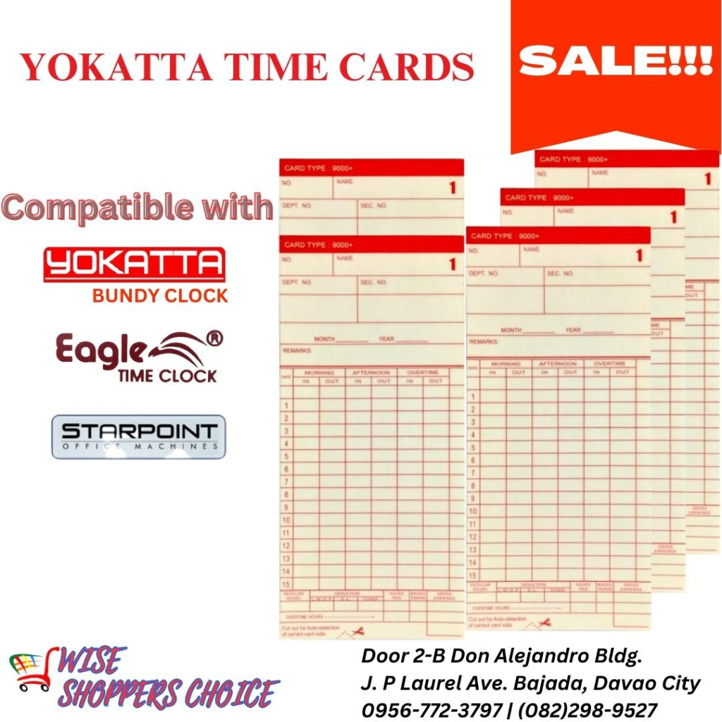 DTR Bundy Clock Time card Yokatta C9000+ Time card Six Column Time card