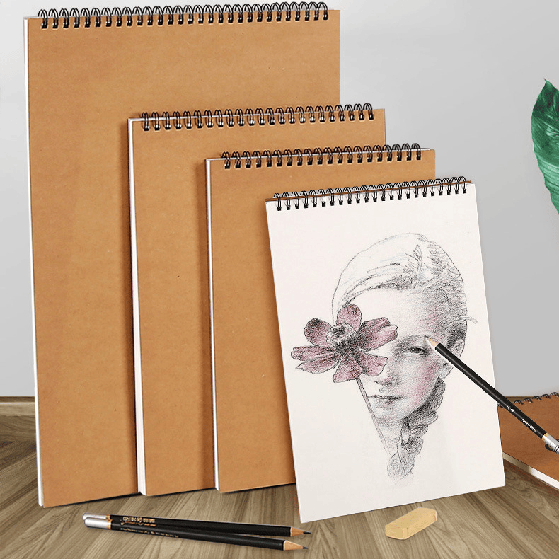 A4/A5/8K/16K kraft paper coil painting sketchbook drawing notepad
